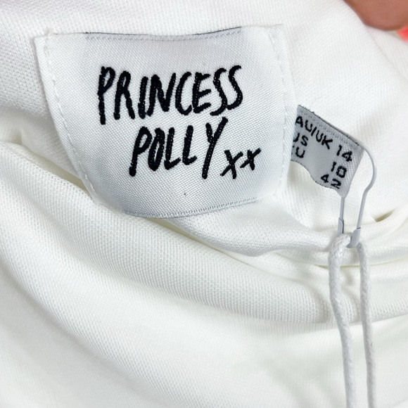 Princess Polly Jocasta Mini White One Shoulder Dress Size 10 - Picture 4 of 7